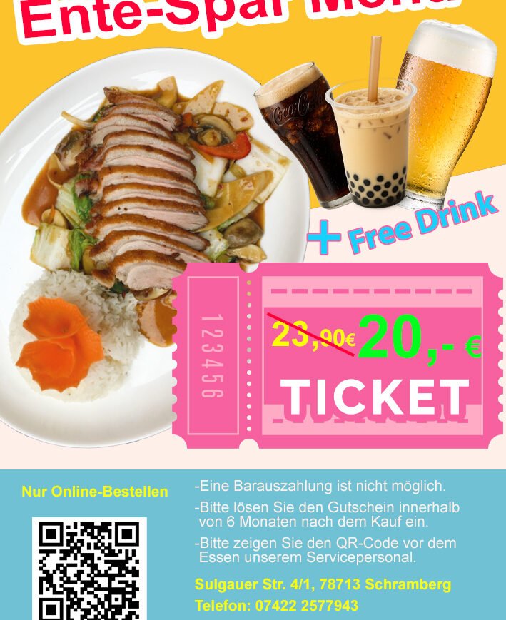 F14. Ente-Spar-Menü D Ente mit Gebr. Nudeln